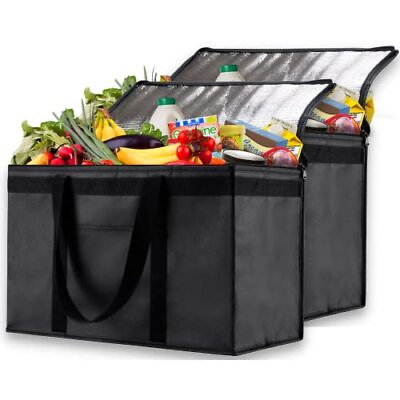 #ad Insulated Cooler Bag and Food Warmer for Food Delivery amp; XX Large 1 Black $30.05