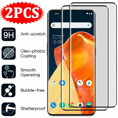 2 Pack Full For OnePlus 9 8 8T 7T 7 Pro Nord N10 Tempered Glass Screen Protector $7.89
