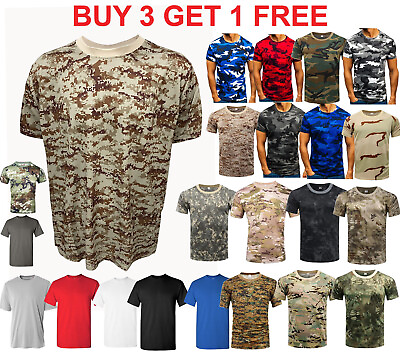 short Sleeve T shirt Camouflage Tee camo Tactical Camouflage plain T shirt $11.97