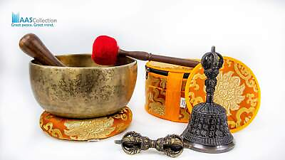 #ad #ad 300 years old Pure Handmade Antique 7.5quot; Singing bowl With Bell and Dorje $252.00