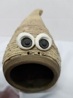 #ad Pottery Weird Fish Sponge Scrubber Holder By JOHANNA Signed Big Mouth Big Eyes $33.99