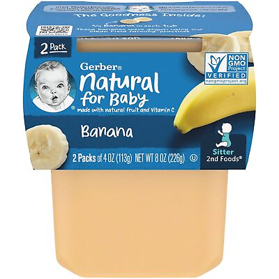 Gerber 2nd Foods Natural for Baby Baby Food Banana 4 oz Tubs 16 Pack $14.36