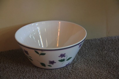 #ad Wavery garden room sweet violet flower purple white serving bowl salad round $17.55