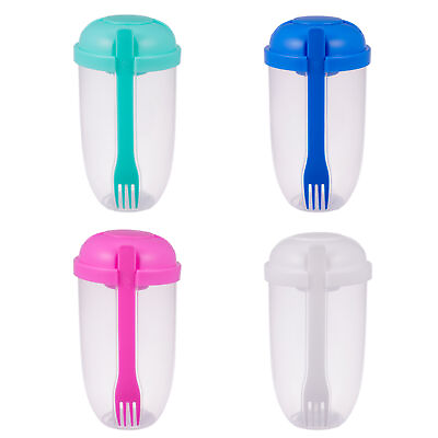 #ad Bottle Salad Container for Lunch Salad Container Cup Set with Sauce Cup and Fork $9.70