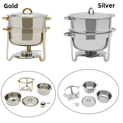 #ad 14.2 Qt Round Chafing Dish Catering 201 Stainless Steel Dish Kitchen with Lid US $78.00