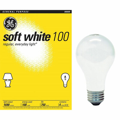 New GE 41036 100 Watt A19 Soft White $14.99