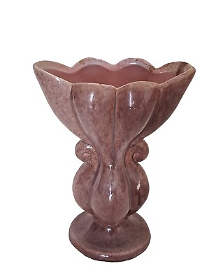 #ad Vintage Gonder Ceramic Arts Vase 1940#x27;s USA Signed Pottery Flower Holder Pot $20.00