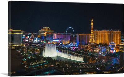 #ad ARTCANVAS Las Vegas Strip Nevada Party City at Midnight Canvas Art Print $184.49