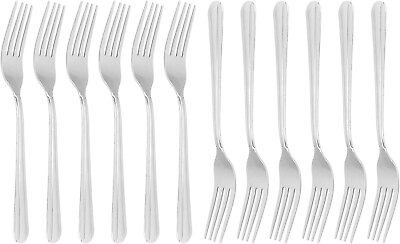 #ad Heavy Duty Dinner Forks 18 0 Stainless Steel Salad Table Fork Set of 12 Flatware $13.99