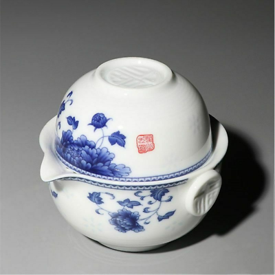 #ad #ad 4quot;Chinese portable ceramic tea set Kung Fu tea cup travel tea set a pot cup $19.26