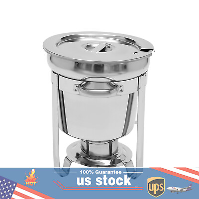 #ad 7L Round Chafing Dish Buffet Food Warmer with Lid Stainless Catering Container $51.87