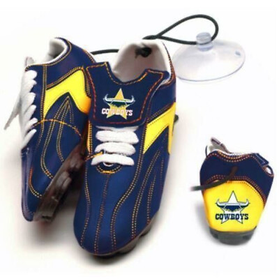 #ad 122331 NORTH QUEENSLAND COWBOYS NRL WINDOW SUCTION CUP HANGING FOOTBALL BOOTS AU $14.99