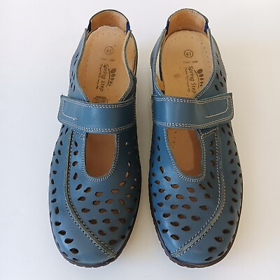 #ad Spring Step Fogo Women#x27;s Denim Blue Sling Back Shoes Size 41 US 9.5 10 $60.00