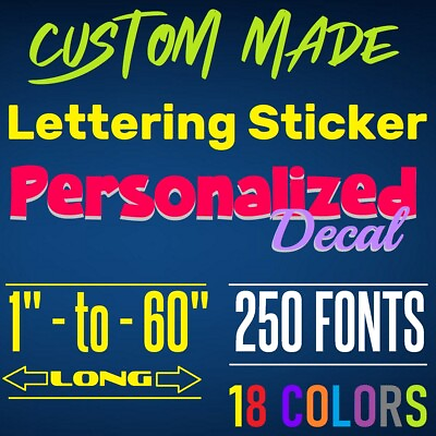 #ad #ad Custom Decal Sticker Vinyl Lettering Personalized Text Window Wall Car Truck 2 $19.54