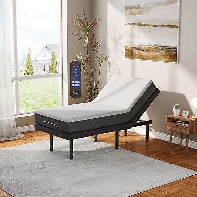 #ad Electric Bed Frame w Massage Adjustable Bed Leg Wireless Remote Anti Snore TXL $439.00