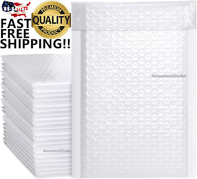 Poly Bubble Bags Mailers White Envelopes Padded Small Packing Self Seal Shipping $38.94
