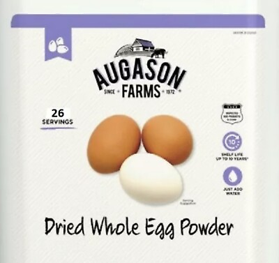 Augason Farms Dried Whole Egg Powder Resealable Dehydrated Emergency Food 10 YR $41.95