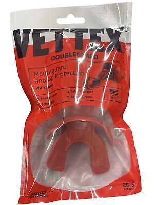#ad #ad Vettex Model 25 Doubleguard Football Mouthguard with Lip Protection Scarlet RED $14.99