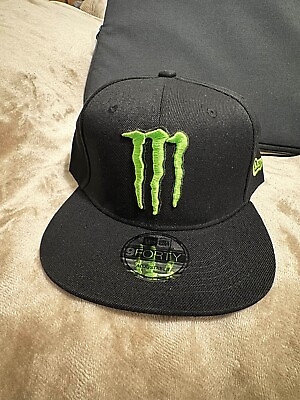 #ad #ad New Era Monster Energy Hat Cap One Size Black Green Snapback 9Fifty Adjustable $29.99