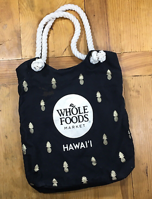 #ad #ad Whole Foods Tote Bag Hawaii Tag Aloha Co. Bag Pineapple Cotton Rope Handles Tiki $19.30