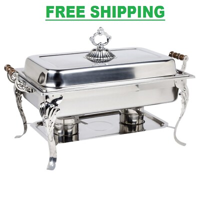 #ad Classic 8 Qt Catering STAINLESS STEEL Chafer Full Chafing Dish Size Buffet SET $96.88