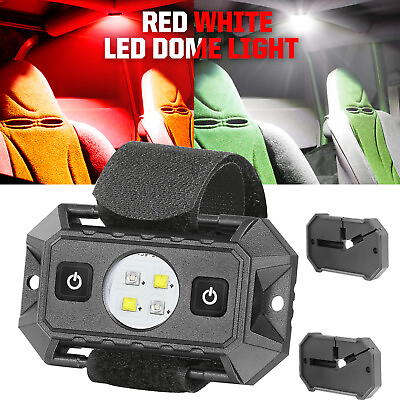 #ad #ad UTV Interior LED Dome Lights Red White Roll Bar Mounts For Polaris RZR Can Am X3 $19.99