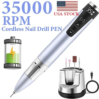 Strong 35000RPM Cordless Nail Drill Machine Rechargeable Portable Electric Nail $90.49