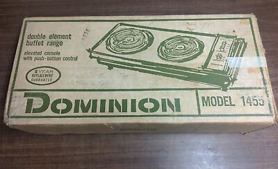 #ad Vintage 1966 Dominion Model 1455 Double Element Electric Buffet Range In box $64.32