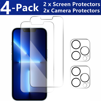 For iPhone 14 13 12 11 Pro Max Tempered Glass Screen Protector Camera Protector $7.99