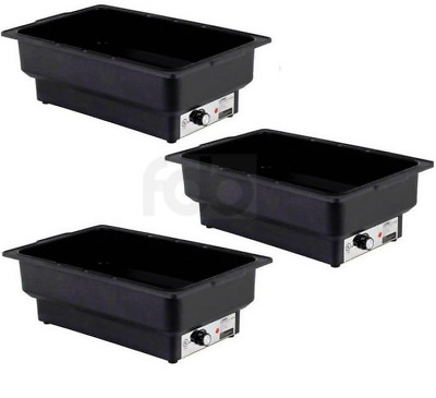 #ad 3 PACK Electric Fuel Chafer Chafing Dish Steam Full Food Water Pan Table Warmer $349.00