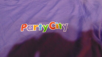 #ad PARTY CITY Employee CREW NECK shirt Short sleeve PURPLE NEW NO TAGS SIZE XXL $12.50