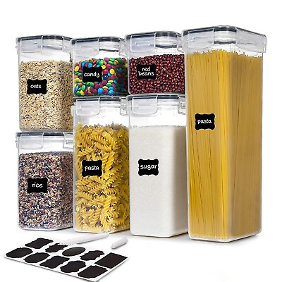 #ad #ad 7 Pack Airtight Food Storage Containers Set Pasta Pantry Storage Organization $23.10