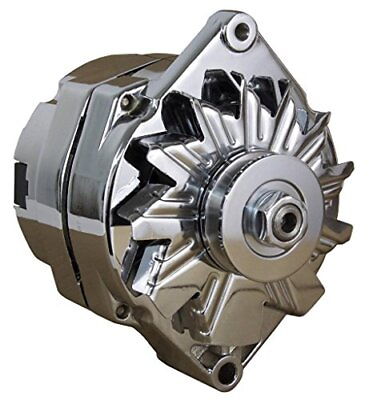#ad RAREELECTRICAL New Chrome Chevy Alternator Compatible With 110 Amp 3 Wire Or ... $207.42