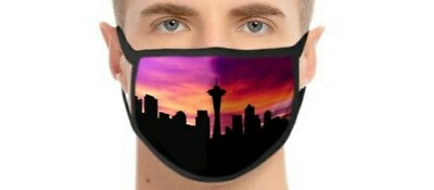 2 Seattle Skyline USA Shipped Free Shipping Double Ply Poly Face Masks Vet Owned $9.00