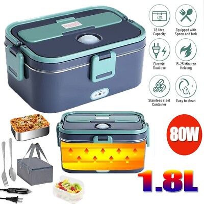 #ad #ad 1.8L Electric Heating Lunch Box Portable for Car Office Food Warmer Container $24.98