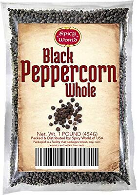 Whole Black Peppercorns Tellicherry 16 Oz Steam Sterilized Black Non GMO $12.47