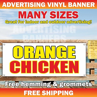 #ad ORANGE CHICKEN Advertising Banner Vinyl Mesh Sign CHINESE FOOD bar buffet $219.95