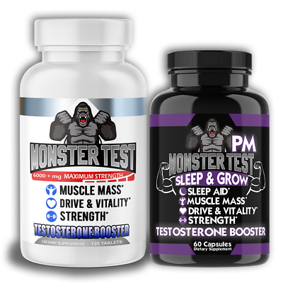 #ad #ad Monster Test Testosterone Booster Testosterona Supplement for Men AM and PM 2 Pk $26.99