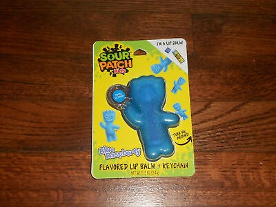 Lip Balm Sour Patch Flavored Blue Raspberry amp; Travel Keychain Factory Sealed $9.50