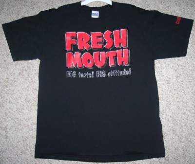 #ad Large Gildan Fresh Mouth Black Red Cotton Men Crewneck T Shirt Short Sleeve 1337 $4.78