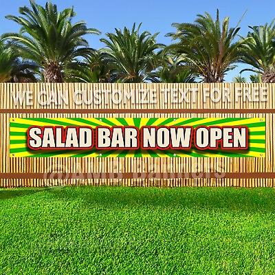 #ad #ad SALAD BAR NOW OPEN Advertising Vinyl Banner Flag Sign LARGE HUGE XXL SIZE $354.51