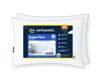 #ad #ad 2 Pack Sertapedic Super Firm Bed Pillow Standard Queen and King Size White $22.66