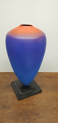 #ad #ad Pottery Vase On Stand Hand Made 15 Inch handmade unique shape $96.19