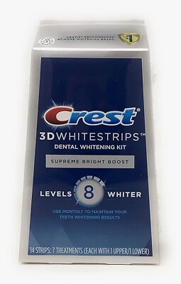 #ad Crest 3D Whitestrips Supreme Bright Boost Whitening Strips 14 Strips Exp25 Seale $21.69
