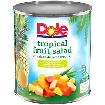#ad Dole Tropical Fruit Salad in Light Syrup and Passion Fruit Juice 106 oz Can $16.56