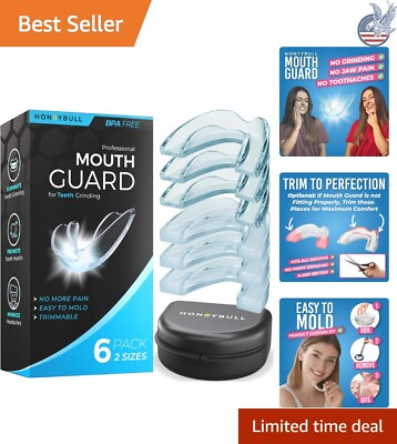 #ad Comfortable Nighttime Mouth Guards with 2 Sizes for Teeth Clenching 6 Pack $19.99