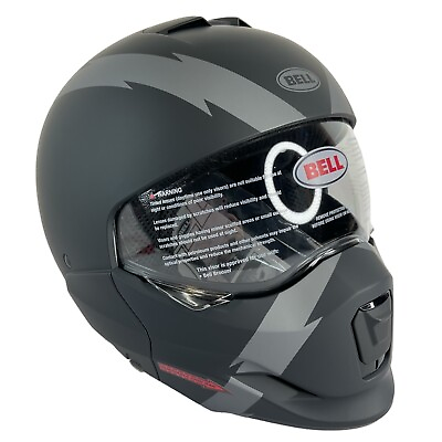 #ad Bell Helmet Small Arc Matte Black and Gray Broozer 7121907 Motorcycle DOT vents $171.23