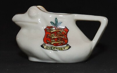 #ad #ad Antique Crest Ware Porcelain Frog Florentine Creamer Jug Guernsey England $10.00