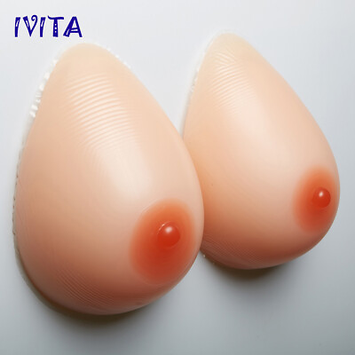 #ad IVITA Silicone Breast Forms C Cup Transgender Waterdrop False Boobs Enhancers $20.69