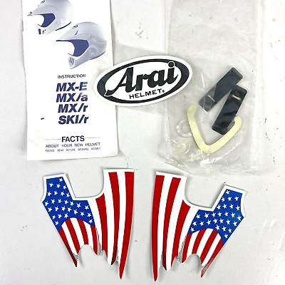 #ad Arai Helmet Logo American Flag Stickers w Facts Instructions Booklet Hardware $14.95